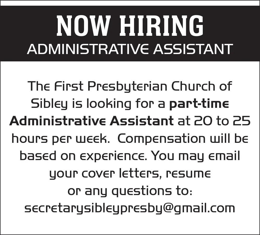 Administrative Assistant Opportunity in Sibley, Iowa