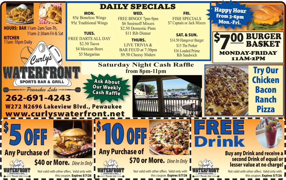 Curly's Waterfront Sports Bar & Grill in Pewaukee, Wisconsin