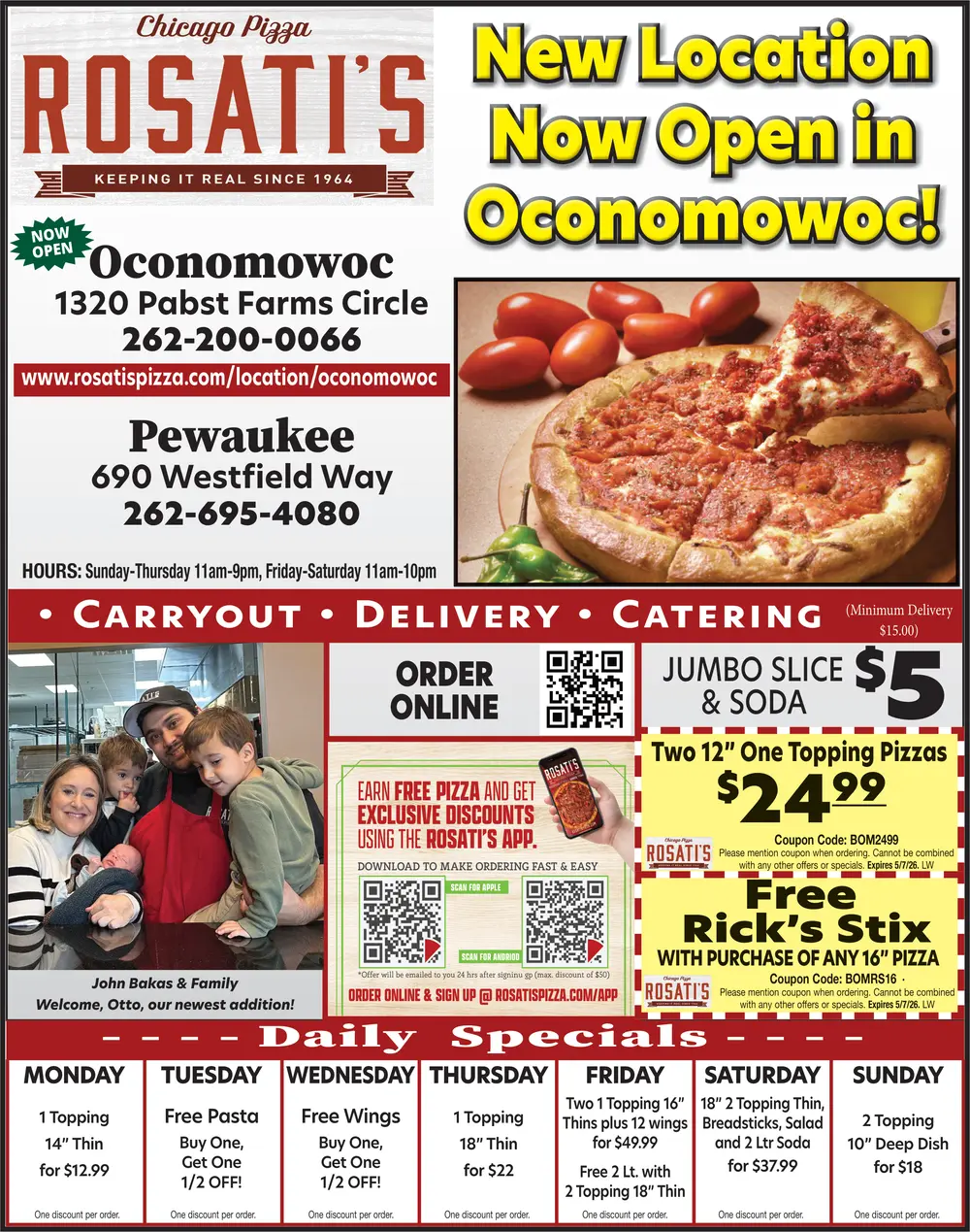 Rosati's Pizza – Best Pizza Restaurant in Oconomowoc, Wisconsin