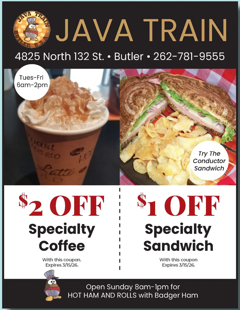 Java Train Coffee & Sandwiches – Butler, Wisconsin