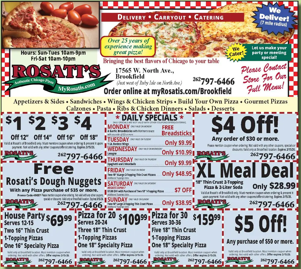 Rosati's Pizza & Catering – Brookfield, Wisconsin