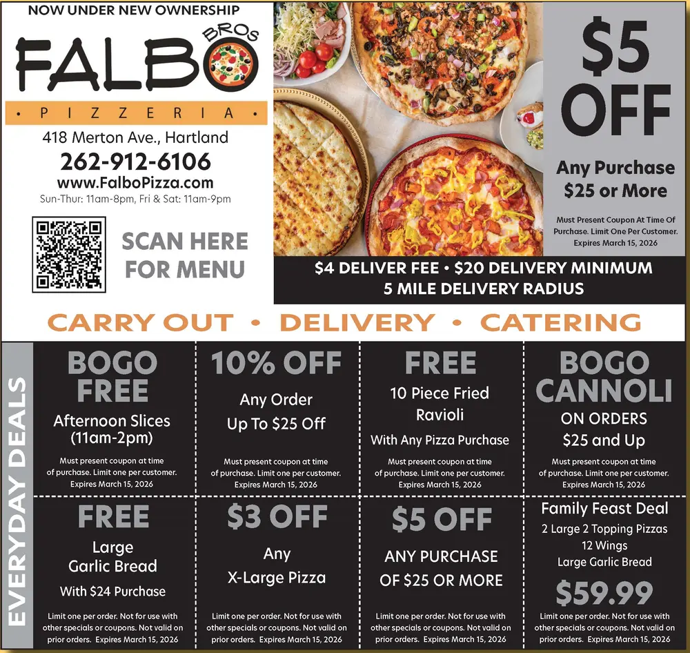 Hartland, Wisconsin's Favorite Pizza & Italian Eats – Falbo Bros Pizzeria