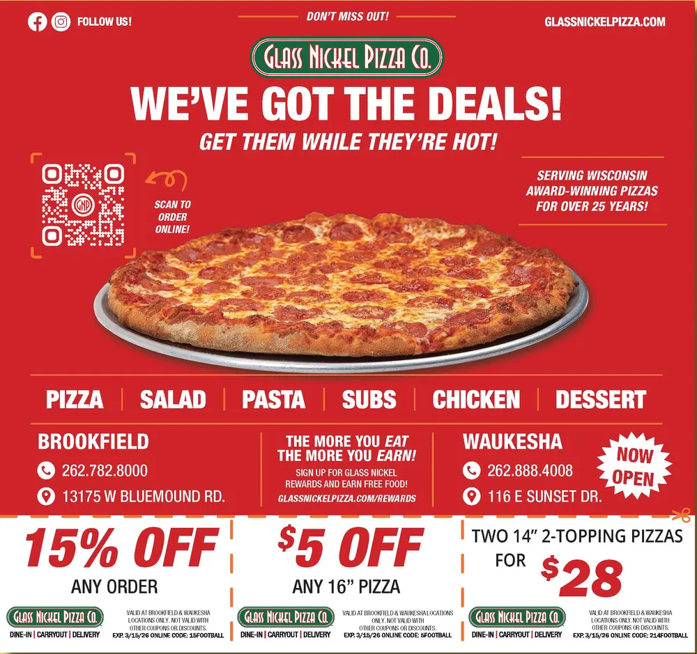 Award-Winning Pizza Deals in Brookfield & Waukesha, Wisconsin