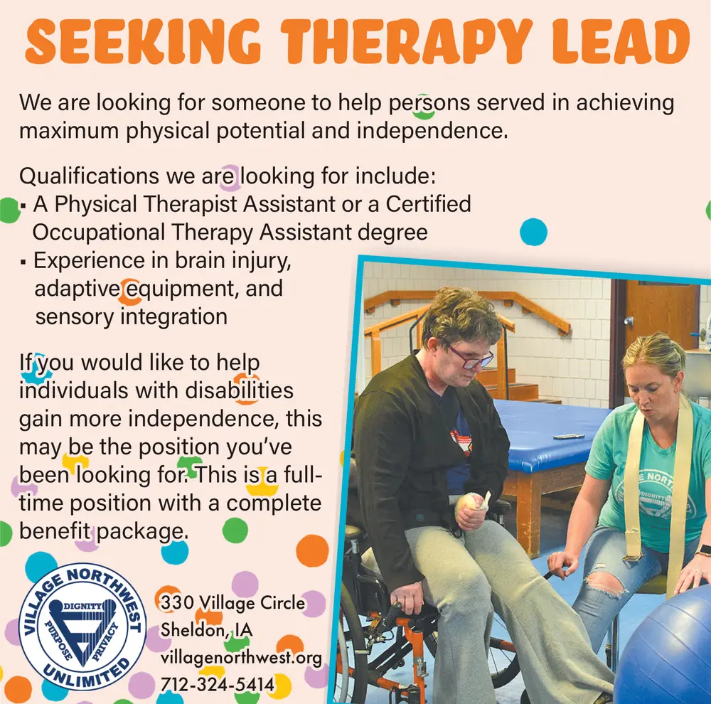 Therapy Lead Job Opening in Sheldon, IA