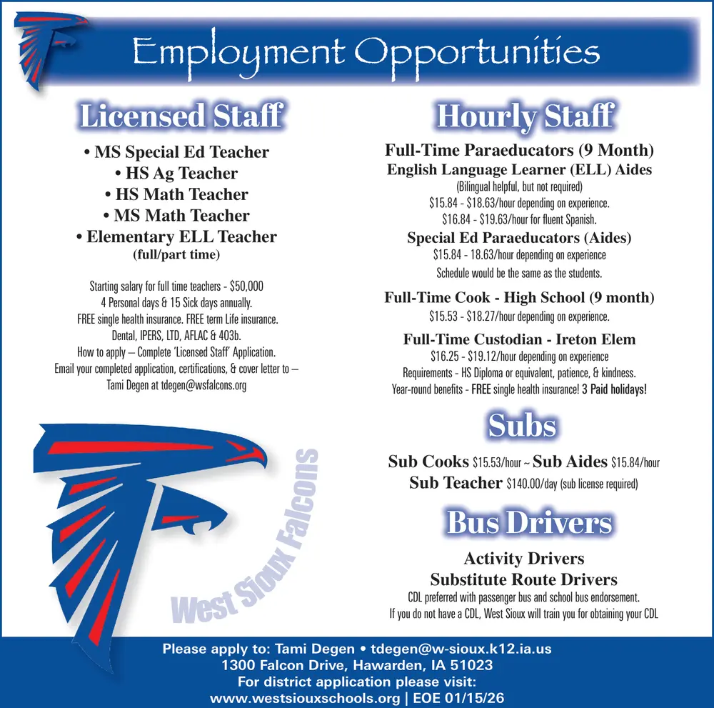 Employment Opportunities in Hawarden, IA