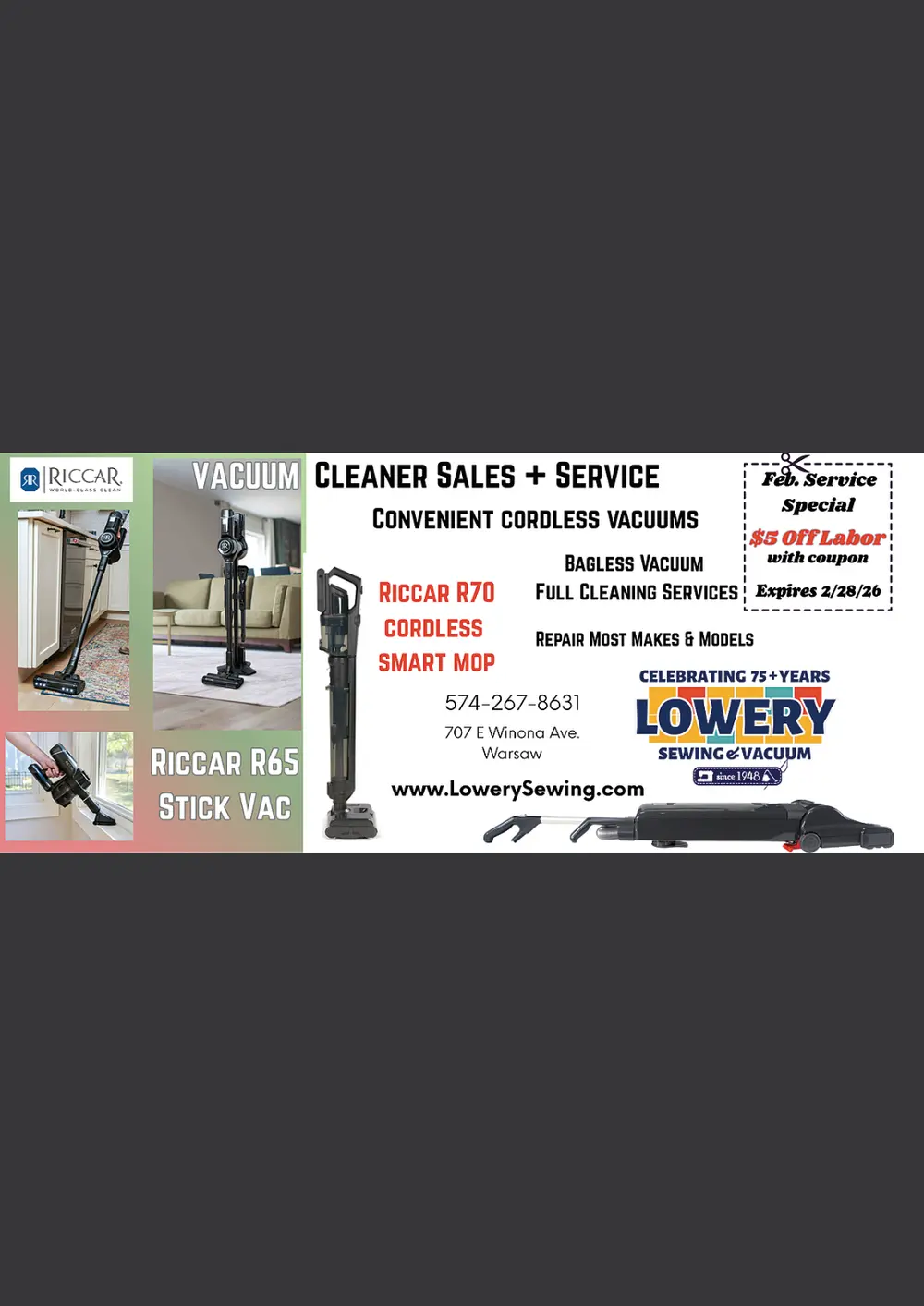 Lowery Sewing & Vacuum in Warsaw, Indiana