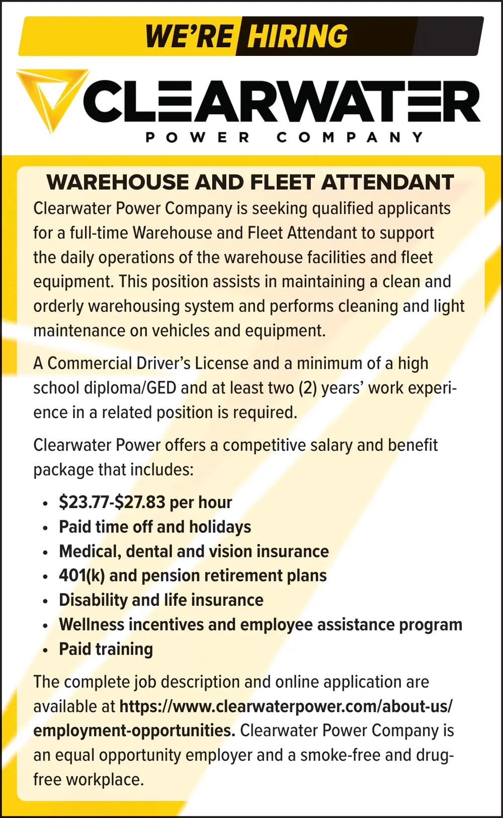 Warehouse and Fleet Attendant Job in Lewiston, ID