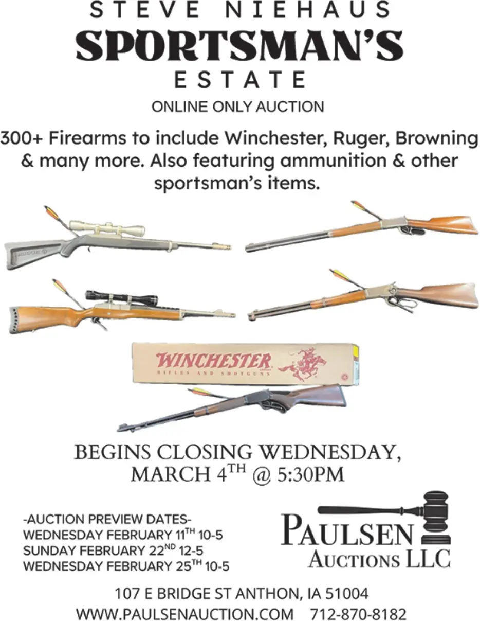 St Anthony IA Firearms & Sportsman’s Estate Auction at Paulsen Auctions