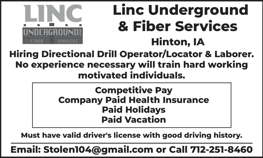 Fiber Services Jobs in Hinton, IA – Linc Underground & Fiber Services