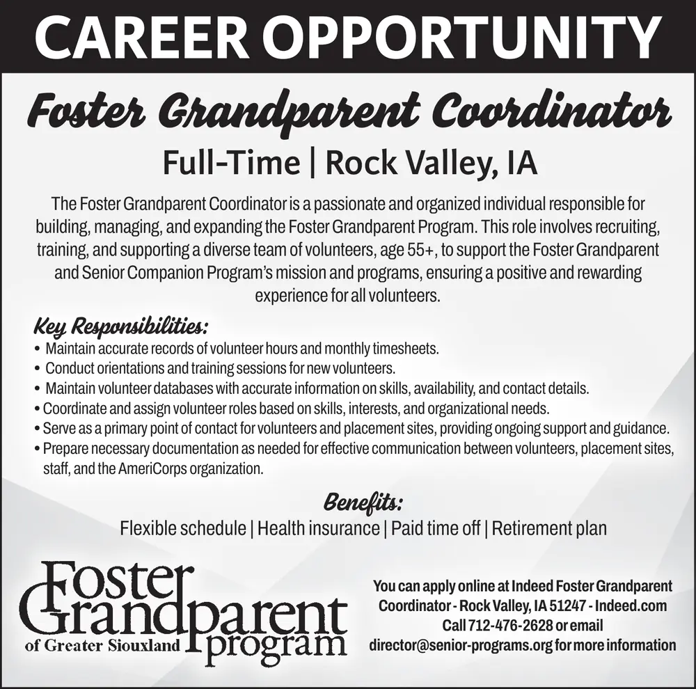 Foster Grandparent Program in Rock Valley, IA