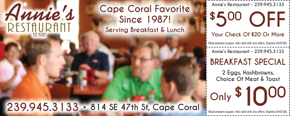 Coupons for Annie's Restaurant