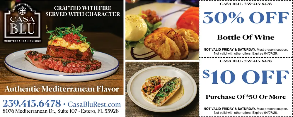 Coupons for Casa Blu Mediterranean Cuisine