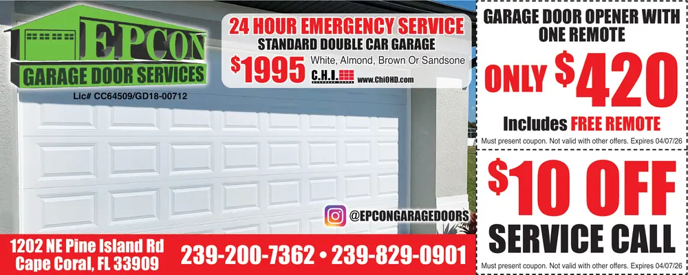 Coupons for Epcon Garage Door Services