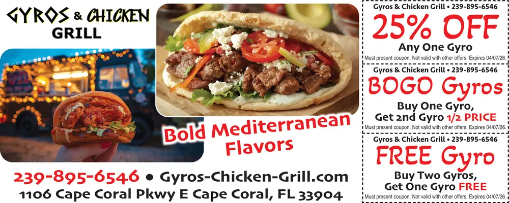 Coupons for Gyros & Chicken Grill