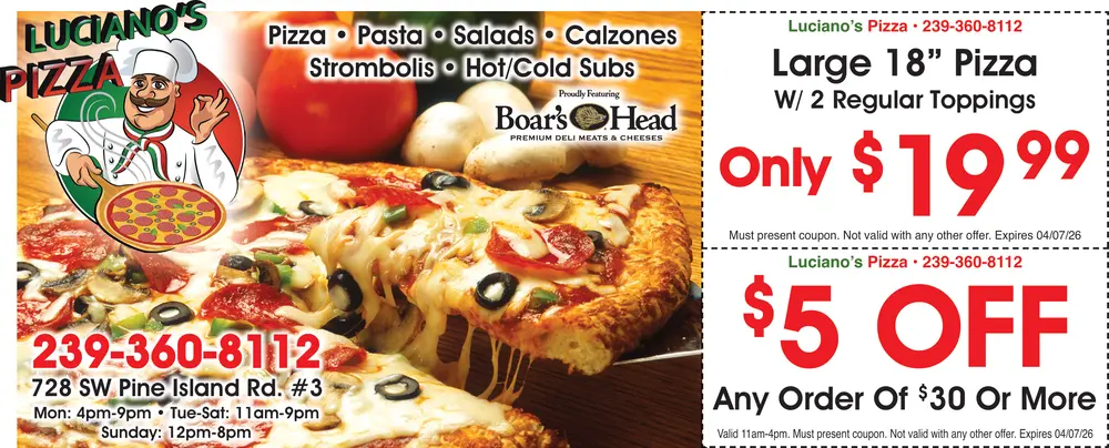 Coupons for Luciano's Pizza