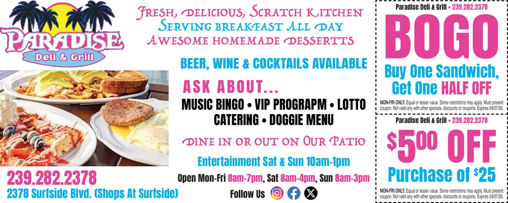 Coupons for Paradise Deli & Grill