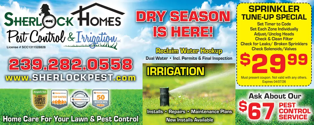 Coupons for Sherlock Homes Pest Control & Irrigation, LLC