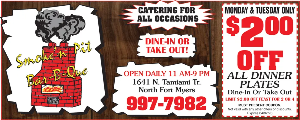 Coupons for Smoke'n Pit Bar-B-Que