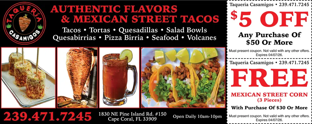 Coupons for Taqueria Casamigos