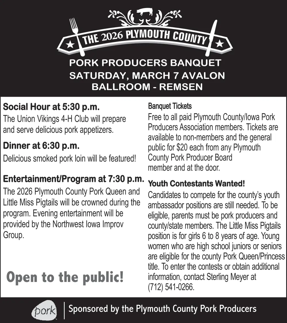 Plymouth County Pork Producers Banquet – Remsen, Iowa