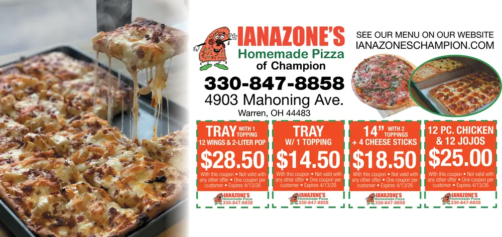 Coupons for Ianazone's Homemade Pizza of Champion