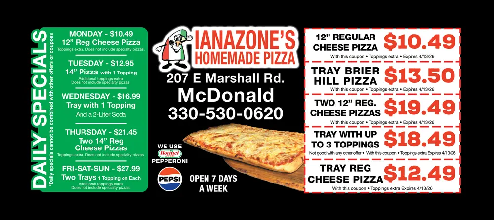 Coupons for Ianazone's Homemade Pizza