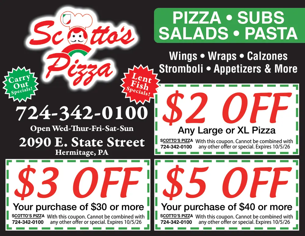 Coupons for Scotto's Pizza