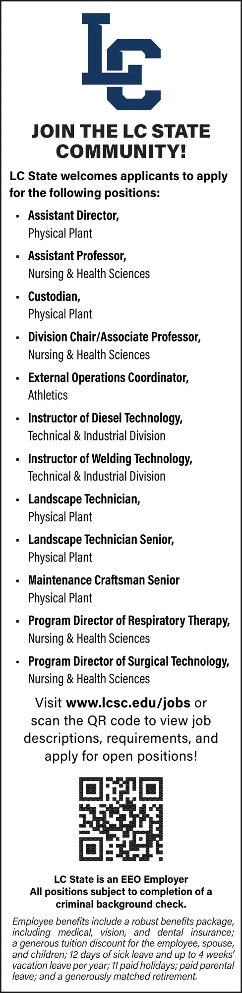 Faculty & Staff Job Opportunities at LC State – Lewiston, Idaho