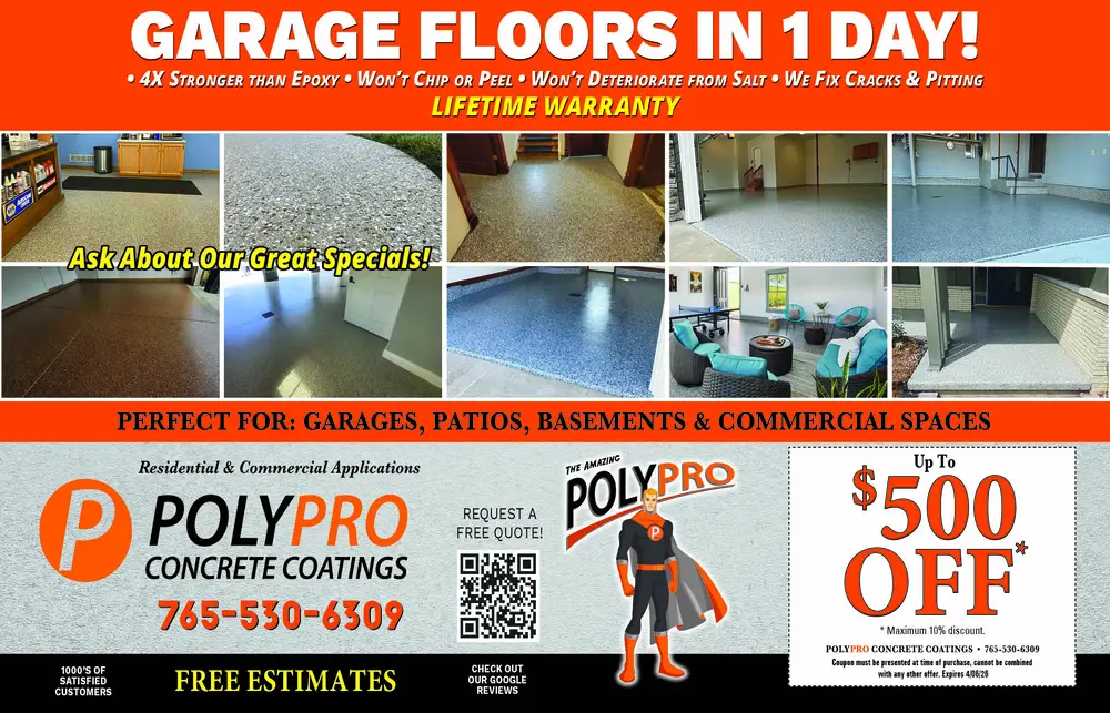 Garage Floor Coatings and Concrete Solutions in Indiana