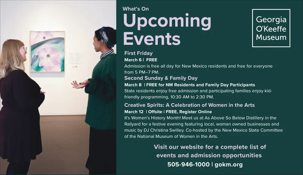 Upcoming Events at the Georgia O'Keeffe Museum in Santa Fe, New Mexico