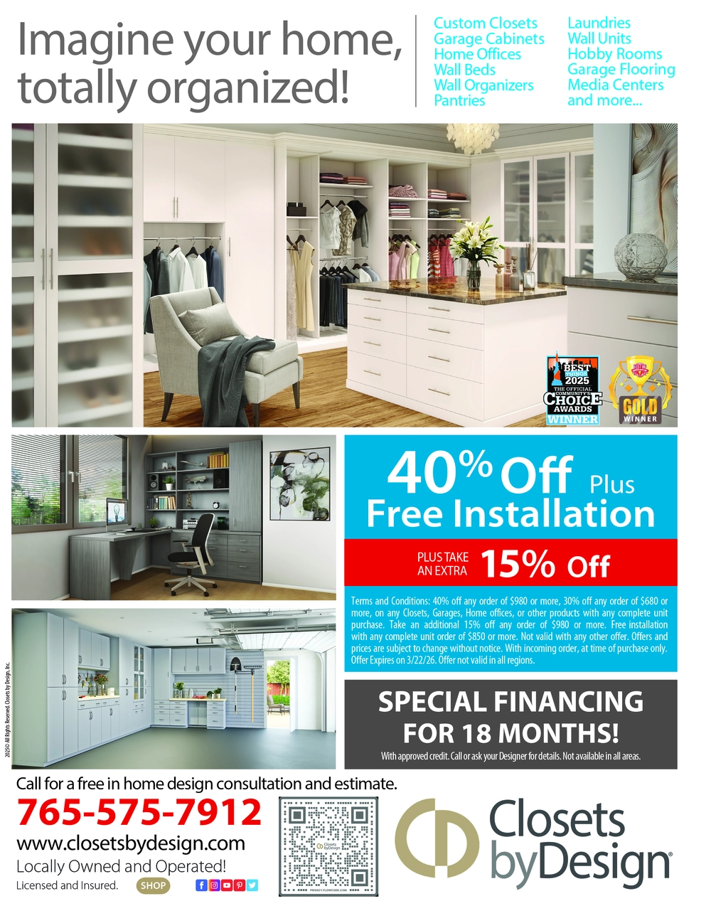 Custom Closets & Storage Solutions in Indiana