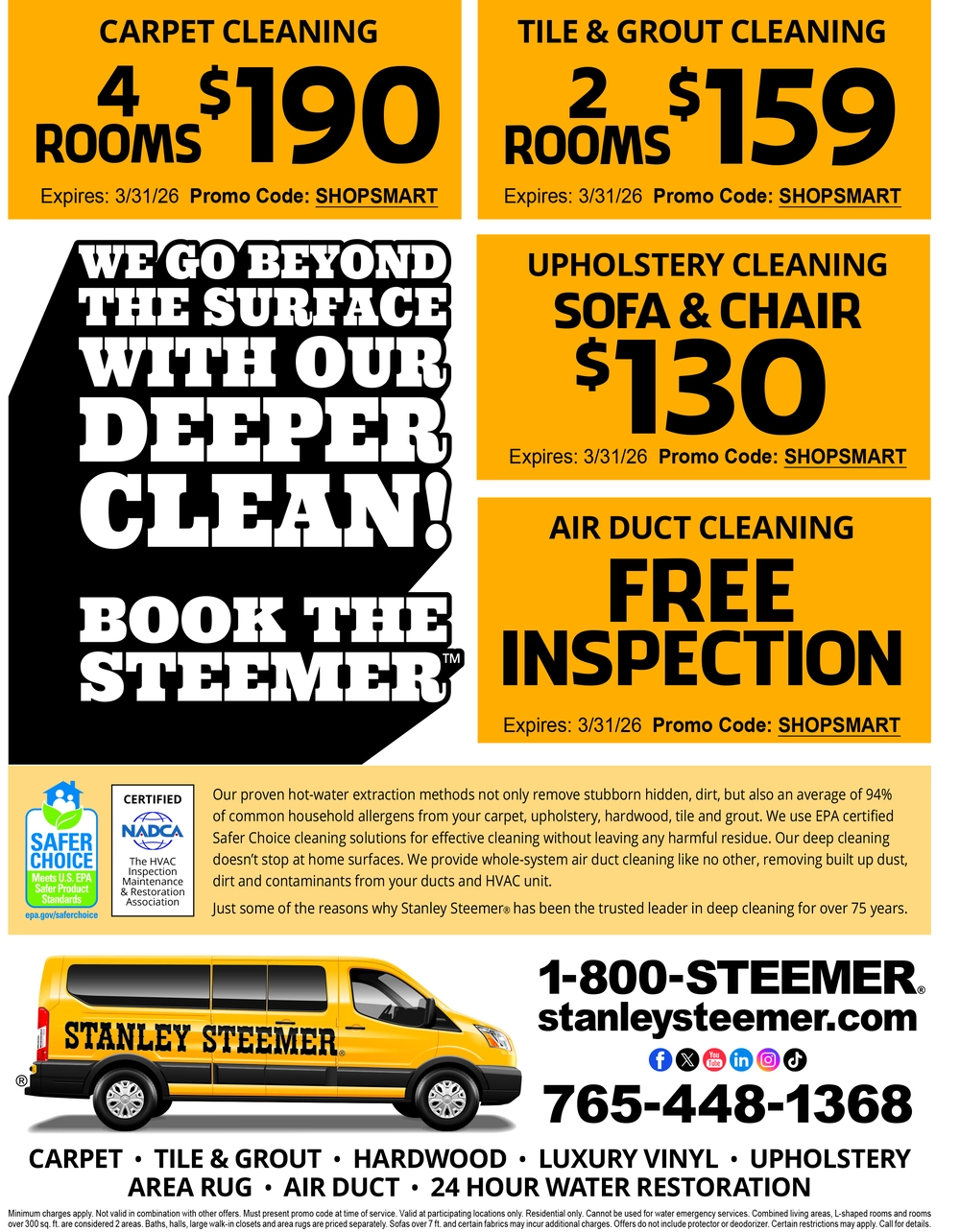 Stanley Steemer Cleaning Services in Indiana