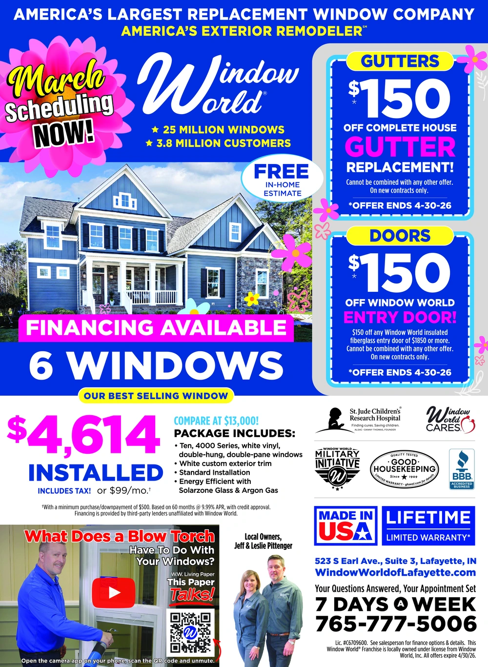 Replacement Windows & Entry Doors in Lafayette, Indiana
