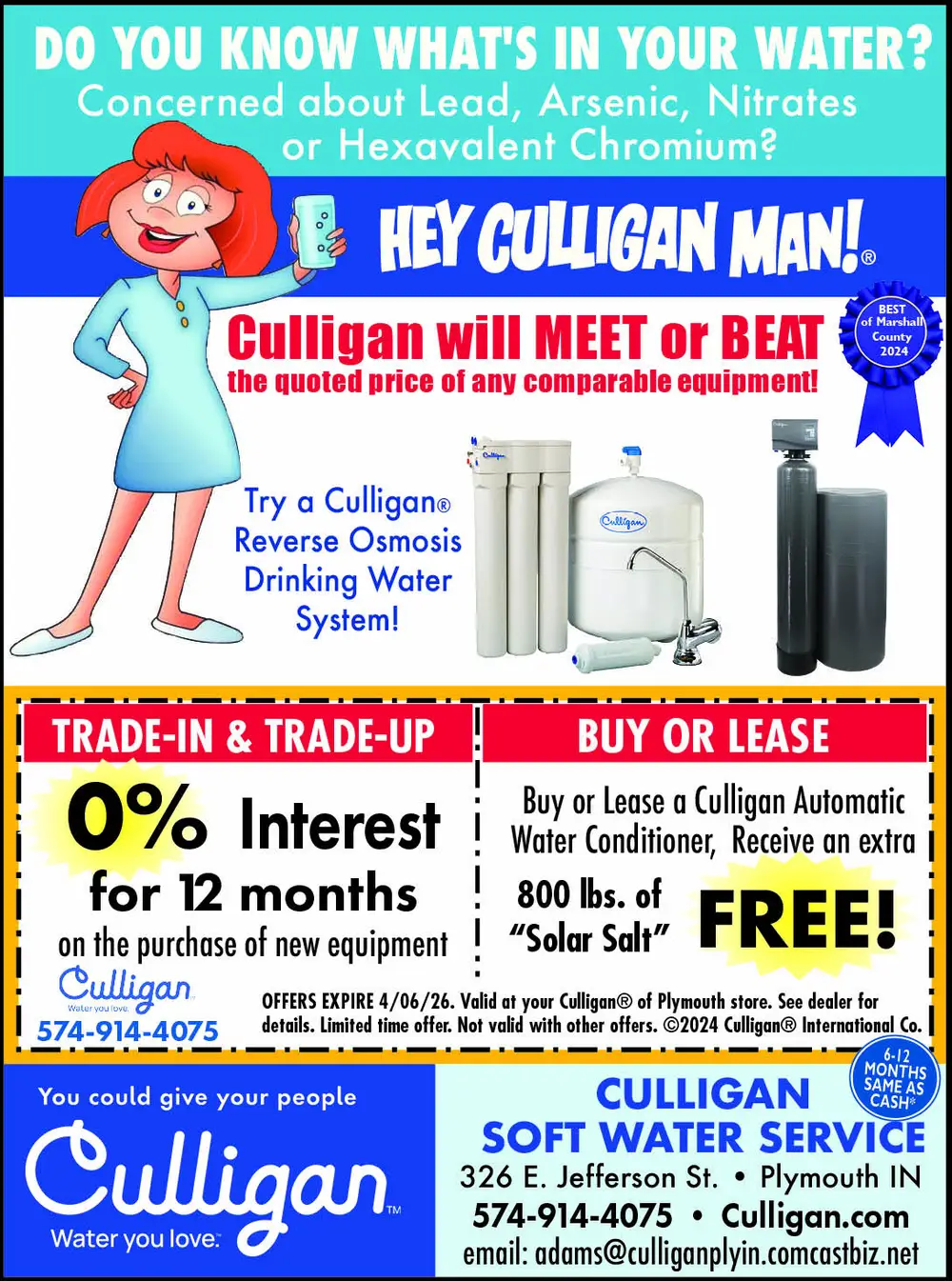 Culligan Soft Water Service – Plymouth, Indiana