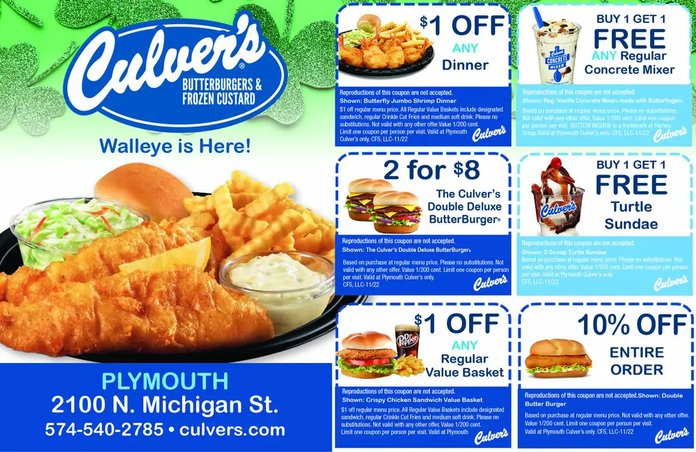 Welcome to Culver's in Plymouth, Indiana