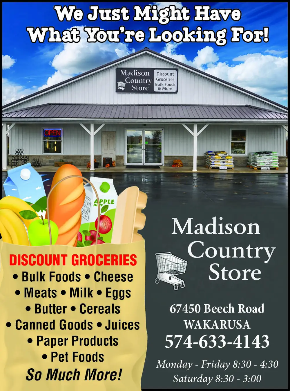 Discount Groceries in Wakarusa, Indiana - Madison Country Store