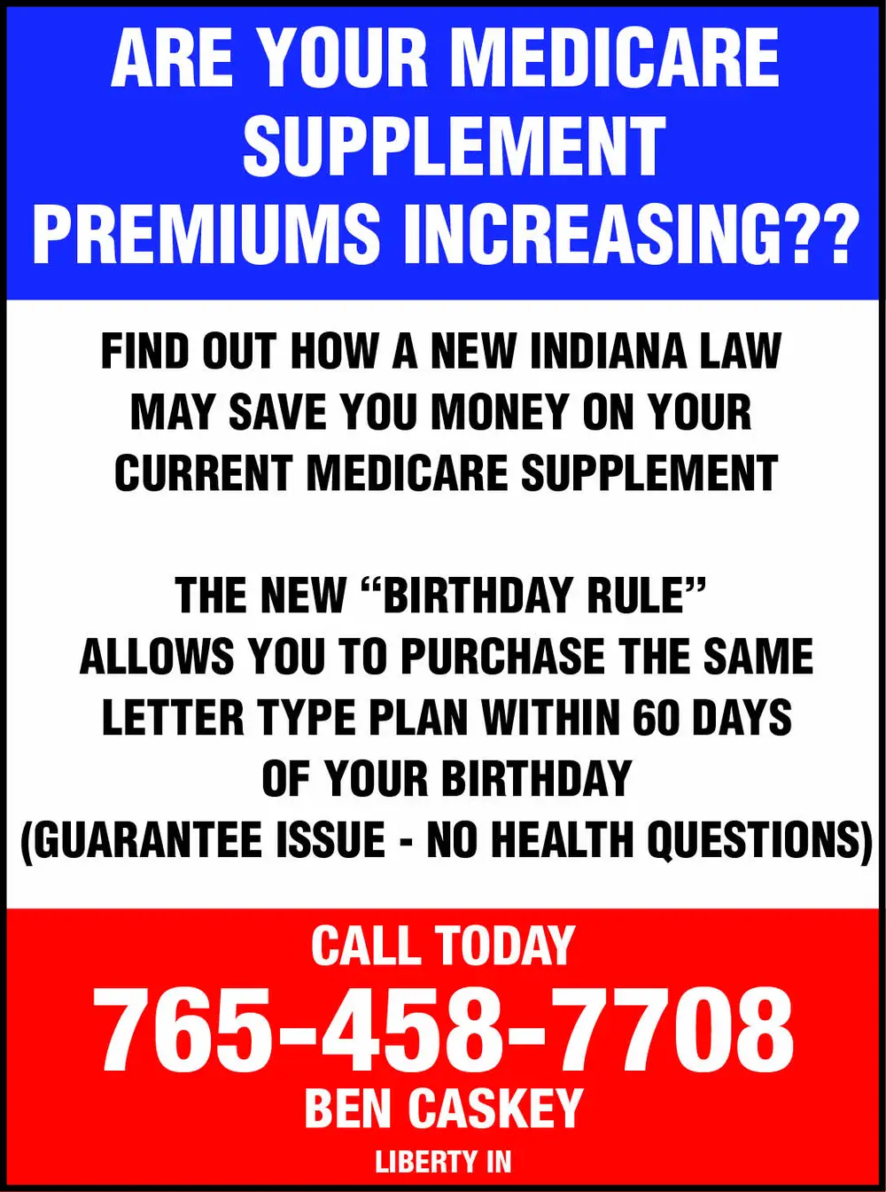 Medicare Supplement Savings in Liberty, IN