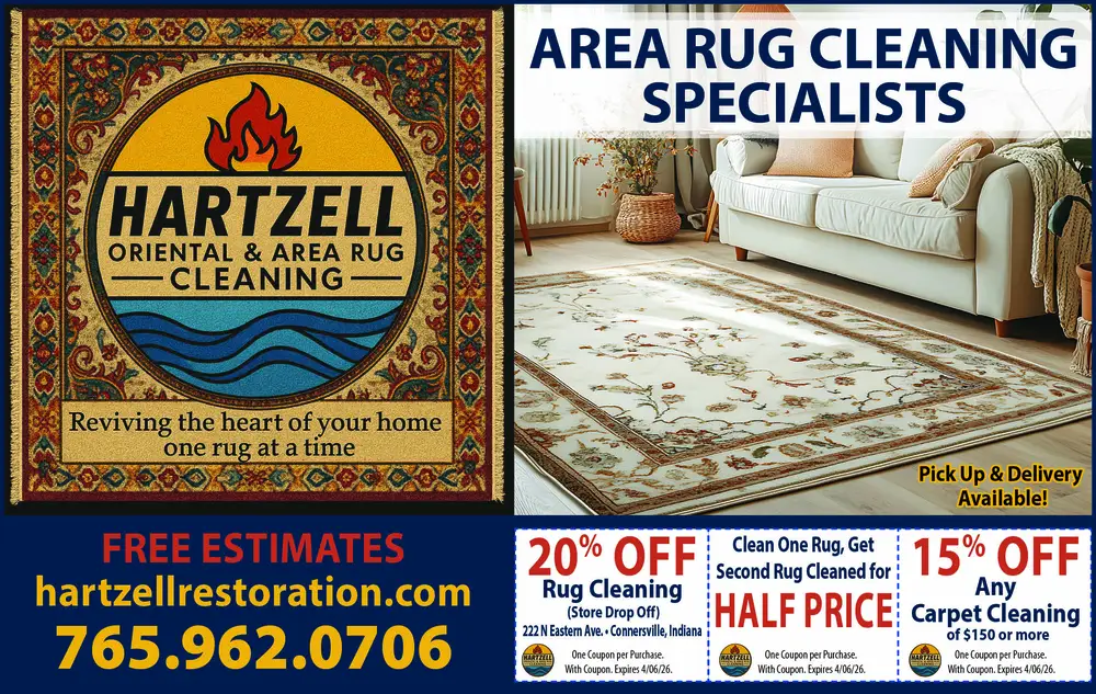 Expert Area Rug Cleaning in Connersville, Indiana