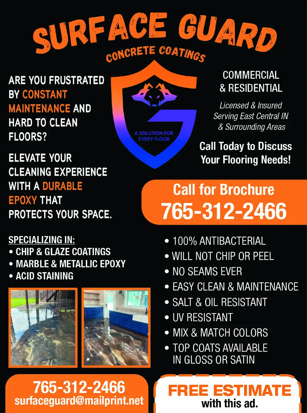 Concrete Coating & Epoxy Flooring in East Central Indiana