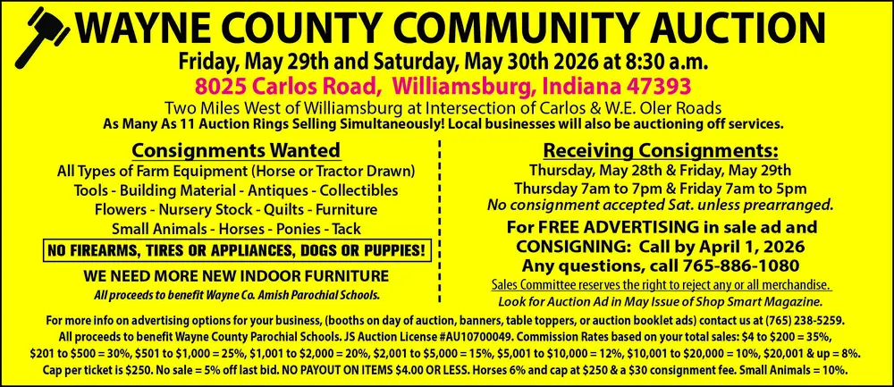 Wayne County Community Auction – Williamsburg, Indiana