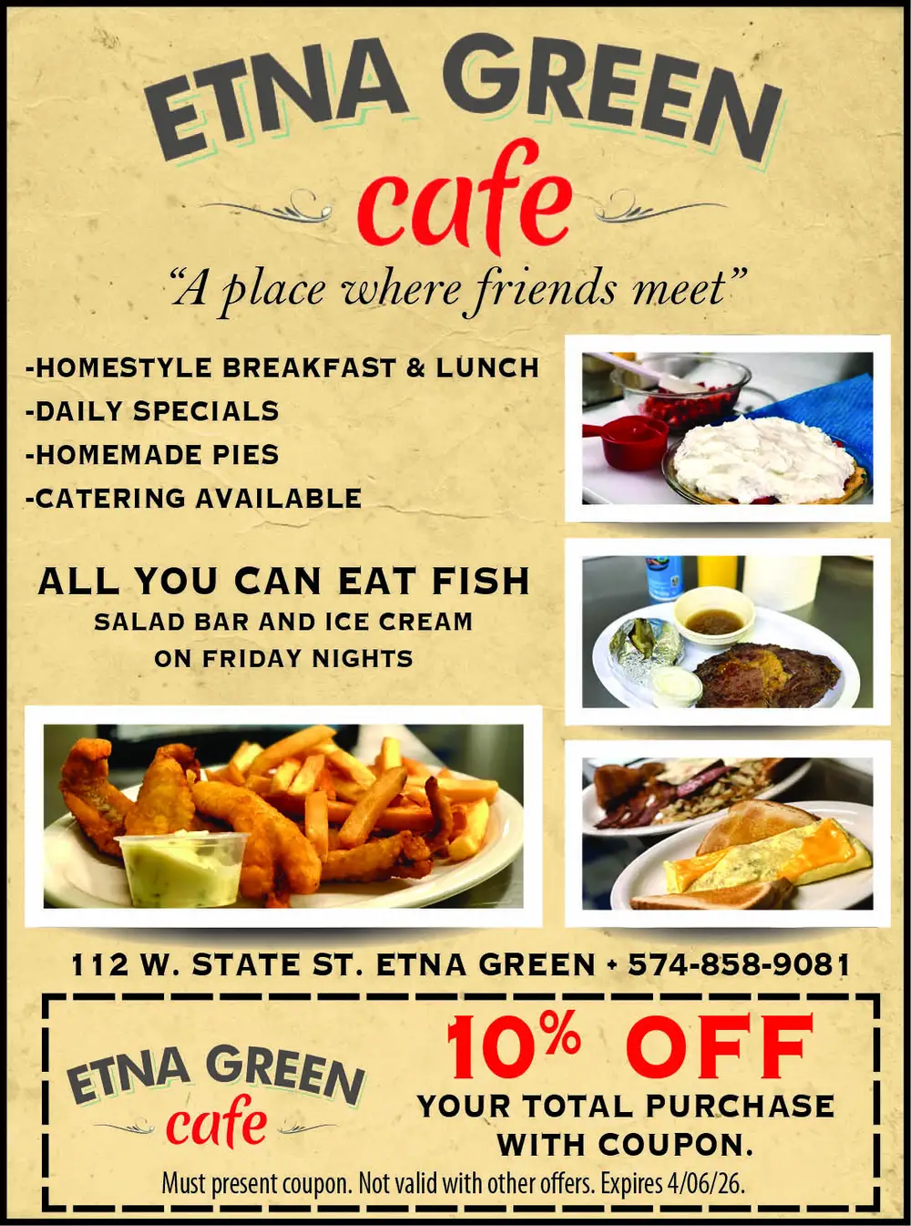 Etna Green Cafe – Classic Homestyle Dining in Etna Green, Indiana