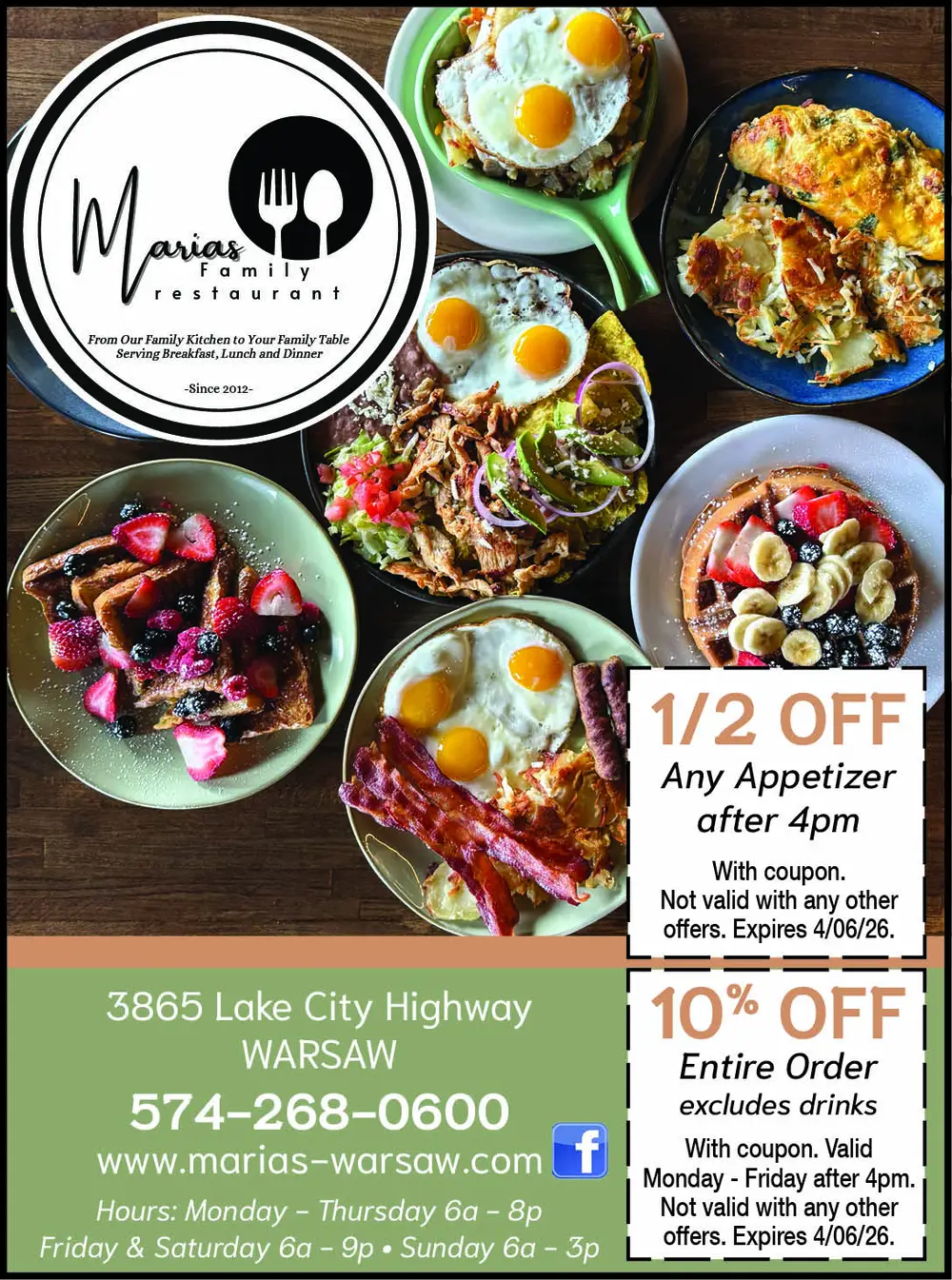 Marias Family Restaurant – Home-Cooked Meals in Warsaw, Indiana