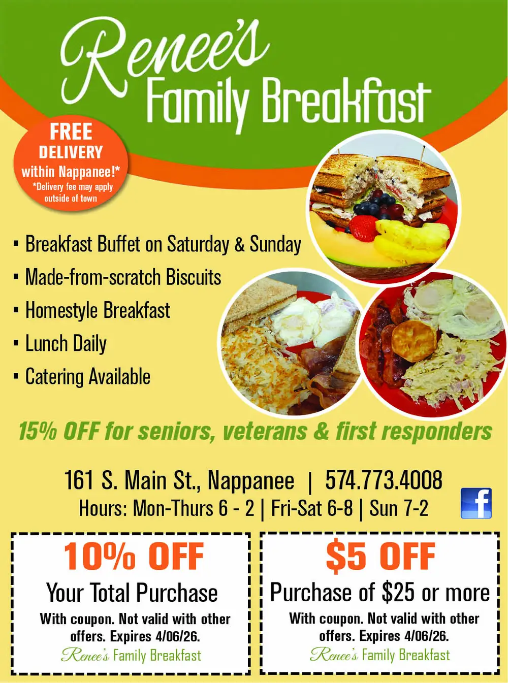 Family-Style Breakfast & Lunch in Nappanee, Indiana