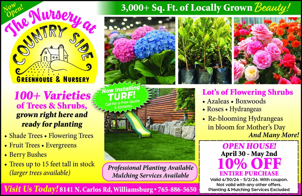 Greenhouse & Nursery in Williamsburg, Indiana – 100+ Varieties of Trees & Shrubs