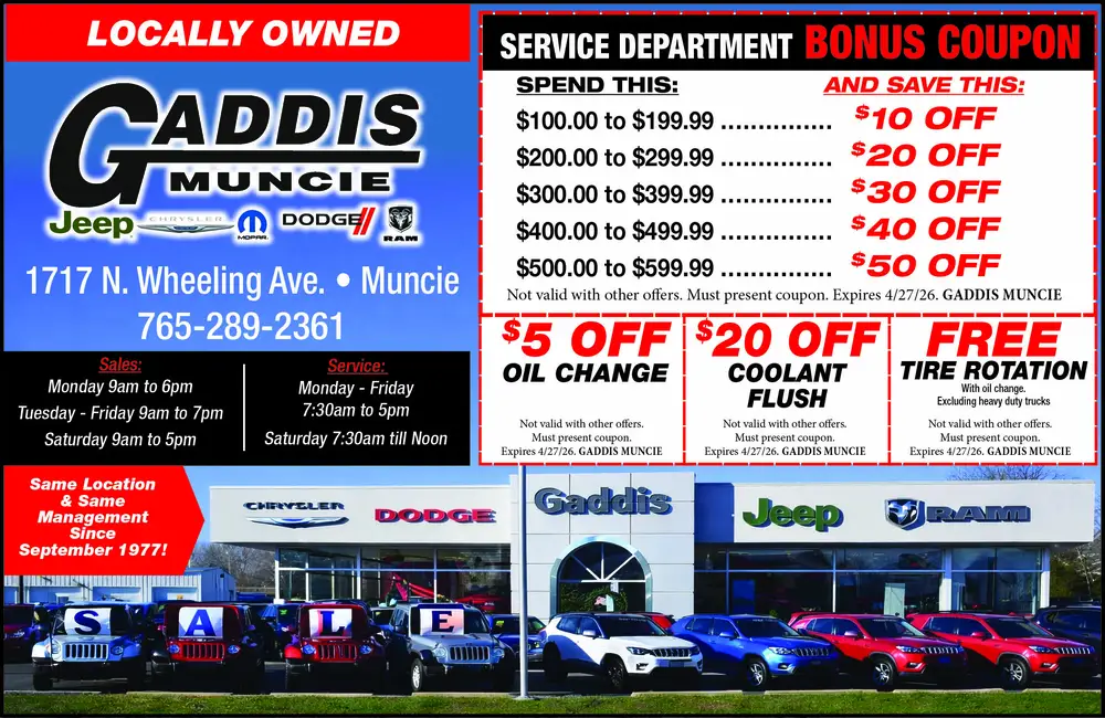 Your Trusted Chrysler Dodge Jeep RAM Dealer in Muncie, Indiana