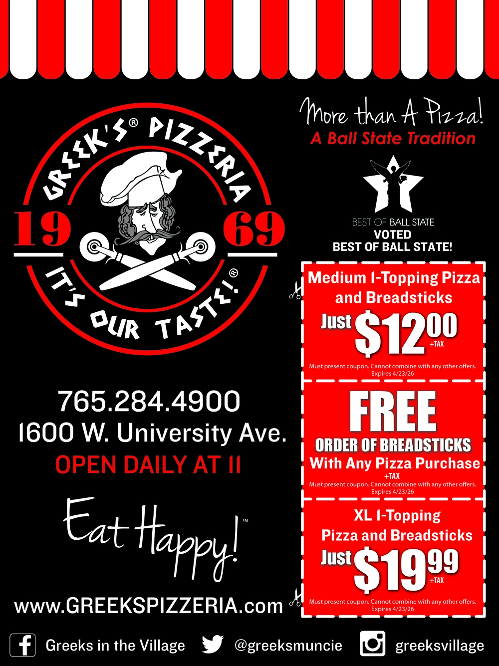 Best Pizza & Breadsticks in Muncie, Indiana – Greek’s Pizzeria