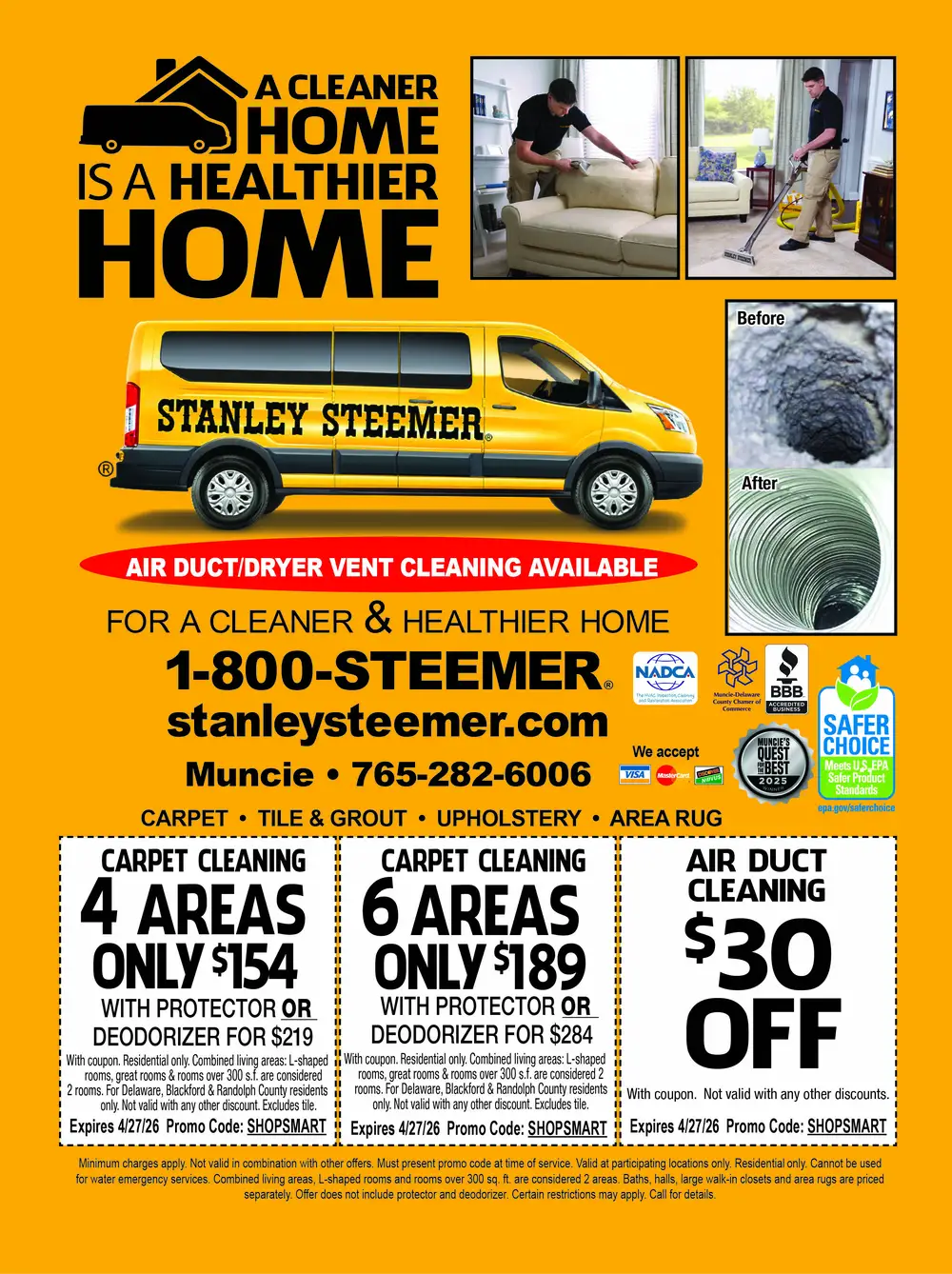 Carpet & Air Duct Cleaning in Muncie, Indiana