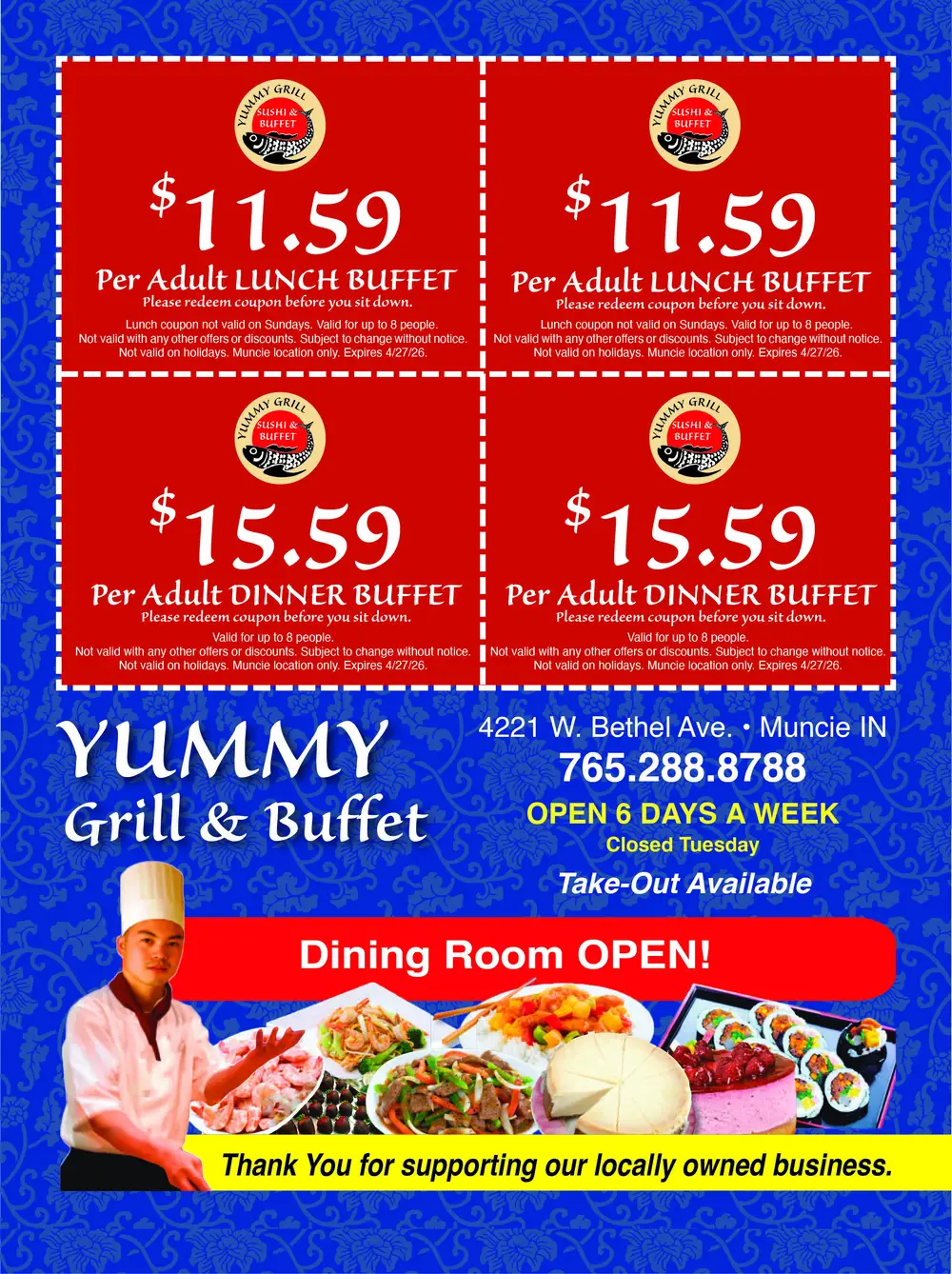 Enjoy Delicious Buffet Dining in Muncie, IN