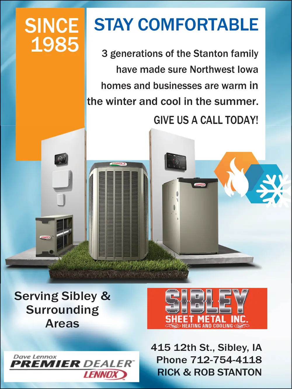 Heating and Cooling Services in Sibley, IA | Sibley Sheet Metal Inc.
