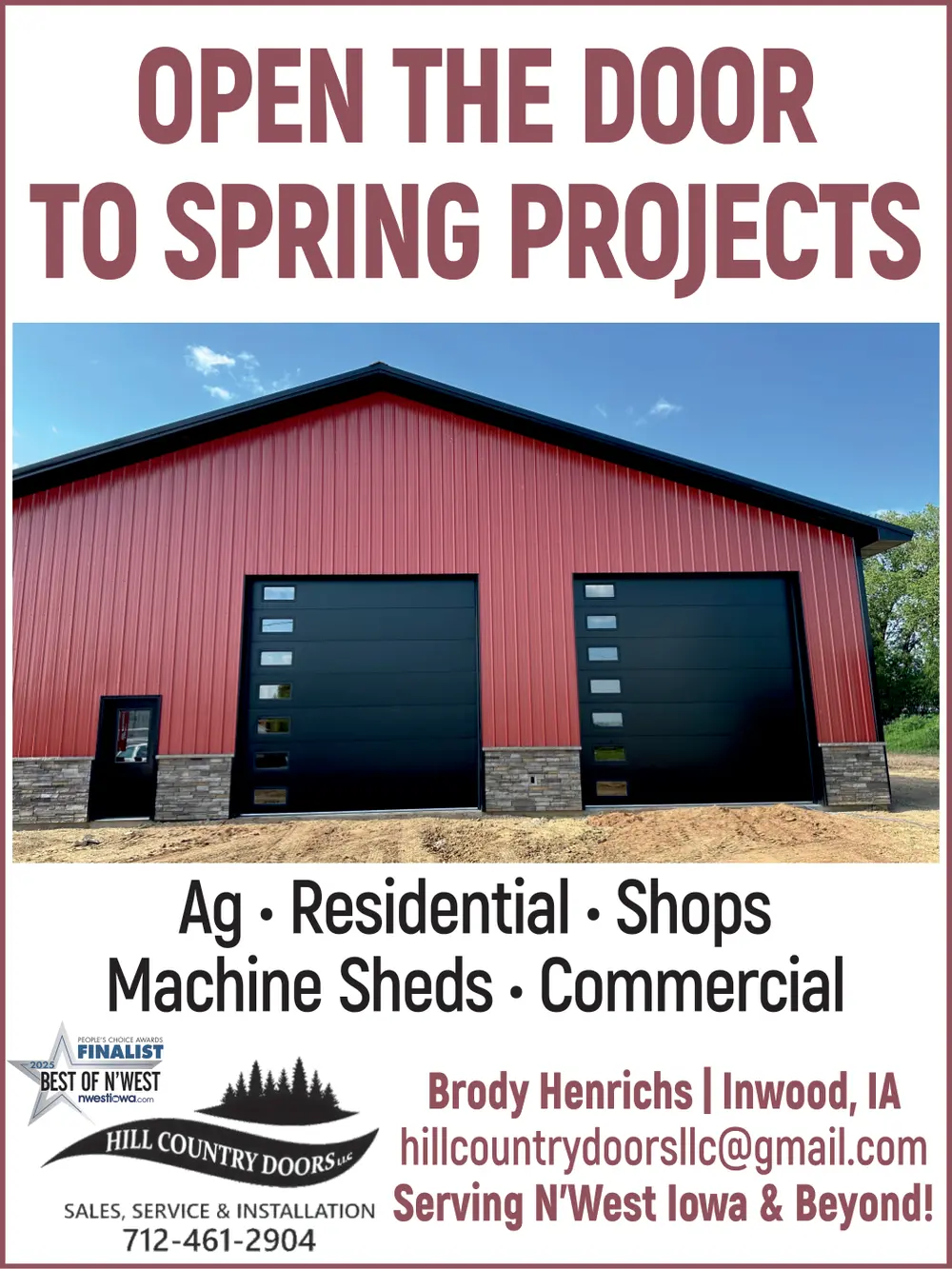 Door Sales, Service & Installation in Inwood, IA